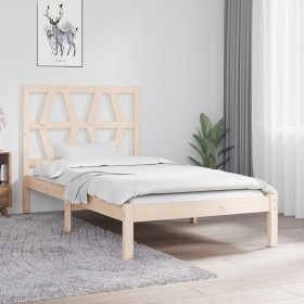 Solid pine wood bed frame 90x190 cm by , Beds and slatted bases - Ref: Foro24-3103963, Price: 82,59 €, Discount: %