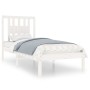 White solid wood single bed frame 90x190 cm by , Beds and slatted bases - Ref: Foro24-3104029, Price: 93,99 €, Discount: %