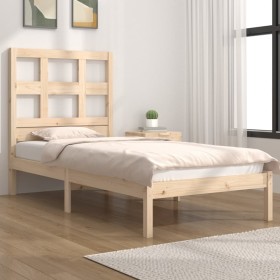 Estructura de cama madera maciza de pino 90x190 cm de , Camas y somieres - Ref: Foro24-3104443, Precio: 79,99 €, Descuento: %