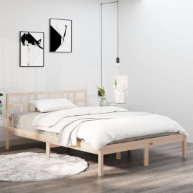 Solid wood bed frame 140x200 cm by , Beds and slatted bases - Ref: Foro24-3105405, Price: 115,97 €, Discount: %