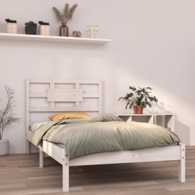 White solid wood single bed frame 90x190 cm by , Beds and slatted bases - Ref: Foro24-3105631, Price: 93,78 €, Discount: %