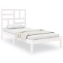 White solid wood single bed frame 90x190 cm by , Beds and slatted bases - Ref: Foro24-3105916, Price: 88,52 €, Discount: %