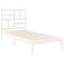 White solid wood single bed frame 90x190 cm by , Beds and slatted bases - Ref: Foro24-3105916, Price: 88,52 €, Discount: %