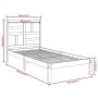 White solid wood single bed frame 90x190 cm by , Beds and slatted bases - Ref: Foro24-3105916, Price: 88,52 €, Discount: %