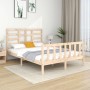 Solid wood double bed frame 135x190 cm by , Beds and slatted bases - Ref: Foro24-3105900, Price: 136,31 €, Discount: %