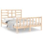 Solid wood double bed frame 135x190 cm by , Beds and slatted bases - Ref: Foro24-3105900, Price: 136,31 €, Discount: %