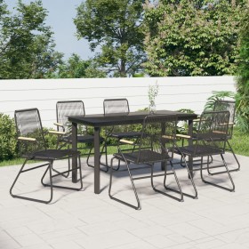 Garden dining set 7 pieces black PVC rattan by , Garden sets - Ref: Foro24-3099212, Price: 406,33 €, Discount: %