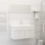 Glossy white engineered wood bathroom furniture set by , Bathroom furniture - Ref: Foro24-3070889, Price: 255,41 €, Discount: %