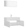 Juego de muebles de baño madera de ingeniería blanco brillo de , Muebles de baño - Ref: Foro24-3070889, Precio: 255,41 €, Des...