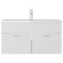 Mueble con lavabo madera de ingeniería blanco y roble Sonoma de , Tocadores de baño - Ref: Foro24-3071293, Precio: 279,06 €, ...