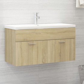 Mueble con lavabo madera de ingeniería roble Sonoma de , Tocadores de baño - Ref: Foro24-3071291, Precio: 276,82 €, Descuento: %