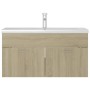 Mueble con lavabo madera de ingeniería roble Sonoma de , Tocadores de baño - Ref: Foro24-3071291, Precio: 279,06 €, Descuento: %