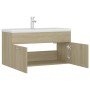 Mueble con lavabo madera de ingeniería roble Sonoma de , Tocadores de baño - Ref: Foro24-3071291, Precio: 279,06 €, Descuento: %