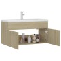 Mueble con lavabo madera de ingeniería roble Sonoma de , Tocadores de baño - Ref: Foro24-3071291, Precio: 279,06 €, Descuento: %