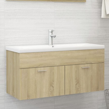 Mueble con lavabo madera de ingeniería roble Sonoma de , Tocadores de baño - Ref: Foro24-3071300, Precio: 291,54 €, Descuento: %