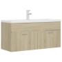 Mueble con lavabo madera de ingeniería roble Sonoma de , Tocadores de baño - Ref: Foro24-3071300, Precio: 291,54 €, Descuento: %