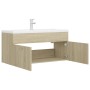 Mueble con lavabo madera de ingeniería roble Sonoma de , Tocadores de baño - Ref: Foro24-3071300, Precio: 291,54 €, Descuento: %