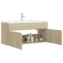 Mueble con lavabo madera de ingeniería roble Sonoma de , Tocadores de baño - Ref: Foro24-3071300, Precio: 291,54 €, Descuento: %