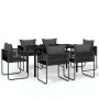 Juego de comedor para jardín 7 piezas negro de , Conjuntos de jardín - Ref: Foro24-3099080, Precio: 544,26 €, Descuento: %