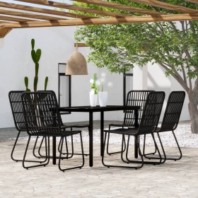 Juego de comedor de jardín 7 piezas negro de , Conjuntos de jardín - Ref: Foro24-3099170, Precio: 687,99 €, Descuento: %