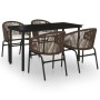 5-piece garden dining set with brown cushions by , Garden sets - Ref: Foro24-3099229, Price: 499,80 €, Discount: %