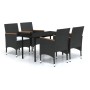 Juego de comedor de jardín 5 piezas con cojines negro de , Conjuntos de jardín - Ref: Foro24-3099331, Precio: 324,68 €, Descu...