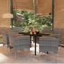 Juego de comedor de jardín 7 piezas con cojines gris y negro de , Conjuntos de jardín - Ref: Foro24-3099338, Precio: 485,60 €...