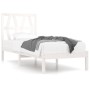 Estructura de cama madera maciza de pino blanco 90x190 cm de , Camas y somieres - Ref: Foro24-3103964, Precio: 89,01 €, Descu...