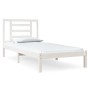 Estructura de cama madera maciza de pino blanco 90x190 cm de , Camas y somieres - Ref: Foro24-3104314, Precio: 89,76 €, Descu...