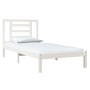 Estructura de cama madera maciza de pino blanco 90x190 cm de , Camas y somieres - Ref: Foro24-3104314, Precio: 89,76 €, Descu...