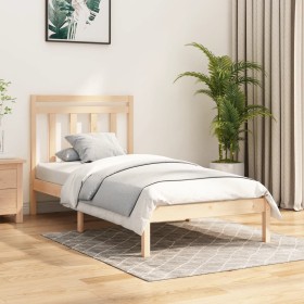 Solid wood bed frame 90x190 cm by , Beds and slatted bases - Ref: Foro24-3105215, Price: 83,43 €, Discount: %