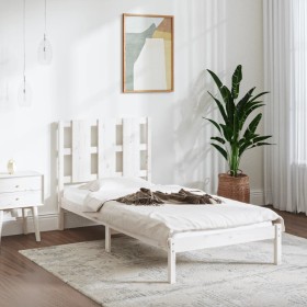 White solid wood single bed frame 90x190 cm by , Beds and slatted bases - Ref: Foro24-3105566, Price: 95,86 €, Discount: %