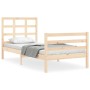 Bed frame with solid wood headboard by , Beds and slatted bases - Ref: Foro24-3193951, Price: 88,98 €, Discount: %