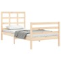 Bed frame with solid wood headboard by , Beds and slatted bases - Ref: Foro24-3193951, Price: 88,98 €, Discount: %