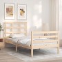 Estructura de cama con cabecero madera maciza de , Camas y somieres - Ref: Foro24-3193951, Precio: 88,98 €, Descuento: %