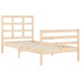 Bed frame with solid wood headboard by , Beds and slatted bases - Ref: Foro24-3193951, Price: 88,98 €, Discount: %