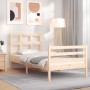 Bed frame with solid wood headboard by , Beds and slatted bases - Ref: Foro24-3194796, Price: 87,99 €, Discount: %