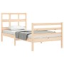 Bed frame with solid wood headboard by , Beds and slatted bases - Ref: Foro24-3194796, Price: 87,99 €, Discount: %