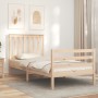 Bed frame with solid wood headboard by , Beds and slatted bases - Ref: Foro24-3194211, Price: 90,05 €, Discount: %