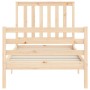 Bed frame with solid wood headboard by , Beds and slatted bases - Ref: Foro24-3194211, Price: 90,05 €, Discount: %