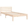 Bed frame with solid wood headboard by , Beds and slatted bases - Ref: Foro24-3194211, Price: 90,05 €, Discount: %