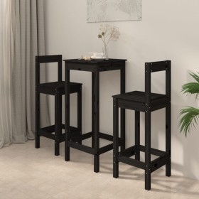 Set de bar 3 piezas madera maciza de pino negro de , muebles para cocinas y comedores - Ref: Foro24-3188136, Precio: 188,99 €...