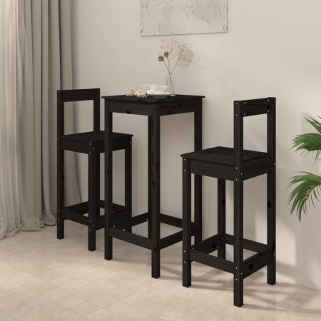 Set de bar 3 piezas madera maciza de pino negro de , muebles para cocinas y comedores - Ref: Foro24-3188136, Precio: 185,44 €...