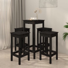 5-piece bar set solid black pine wood by , Furniture sets for kitchens and dining rooms - Ref: Foro24-3188141, Price: 268,99 ...