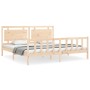 Estructura de cama con cabecero madera maciza 180x200 cm de , Camas y somieres - Ref: Foro24-3192181, Precio: 192,89 €, Descu...