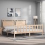 Estructura de cama con cabecero madera maciza 180x200 cm de , Camas y somieres - Ref: Foro24-3192181, Precio: 192,89 €, Descu...