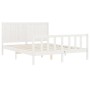 White solid wood bed frame with headboard 160x200 cm by , Beds and slatted bases - Ref: Foro24-3192632, Price: 208,02 €, Disc...