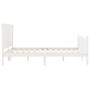 White solid wood bed frame with headboard 160x200 cm by , Beds and slatted bases - Ref: Foro24-3192632, Price: 208,02 €, Disc...