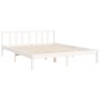 White solid wood bed frame with headboard 160x200 cm by , Beds and slatted bases - Ref: Foro24-3192632, Price: 208,02 €, Disc...