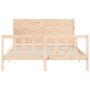 Bed frame with solid wood headboard 160x200 cm by , Beds and slatted bases - Ref: Foro24-3192761, Price: 179,82 €, Discount: %